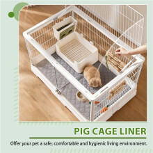 Guinea Pig Cage Liners, Washable Guinea Pig Pee Pads, Waterproof Reusable & Anti Slip, Absorbent Pig Bedding 2Pcs