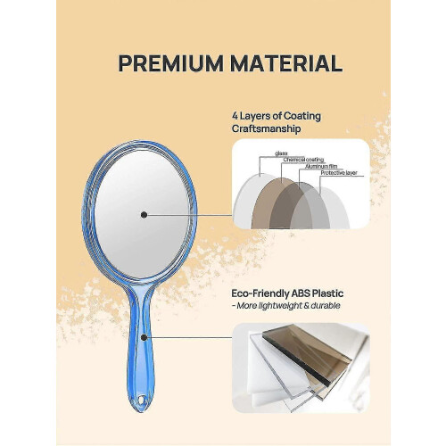 Hand Mirror, Double-Sided 1x/3x Magnifying Handheld Mirror with Handle, Set of 3 (Assorted Colors) 2