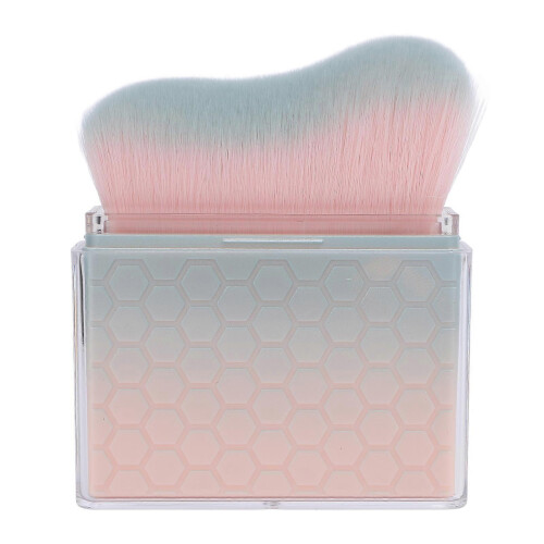Blue Pink Gradient Angled Flat Head Makeup Brush, Soft Foundation & Nail Art Brush 2