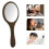 Retro Oval Hand Mirror with Wooden Handle, Green, 25-26cm 4