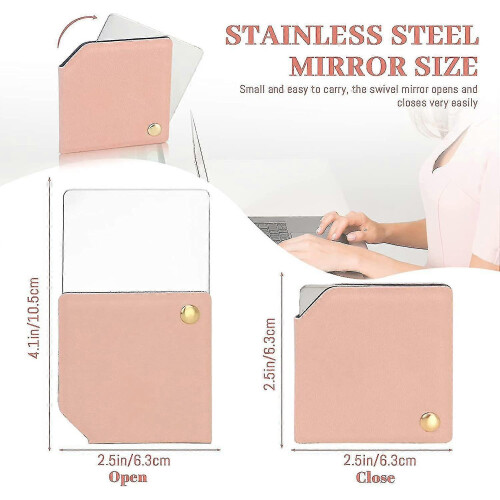 Specchietto compatto in similpelle con custodia 1