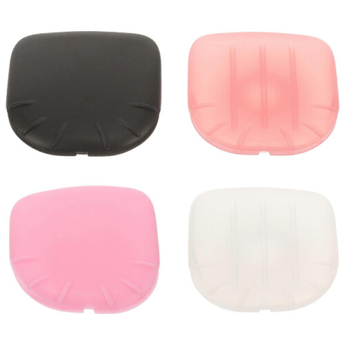 Assorted Color Silicone Makeup Brush Protector Travel Storage Tool 4Pcs Black 2