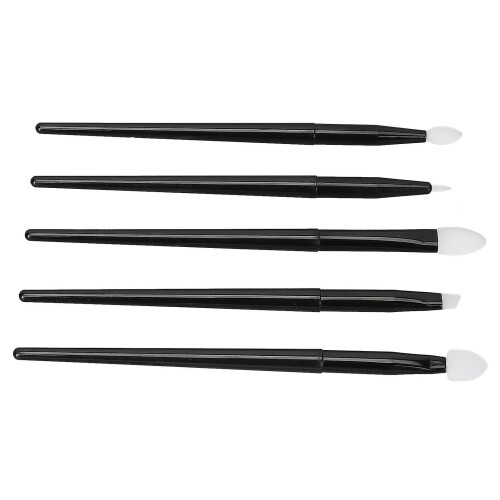 5-Piece Silicone Brush Set for Eyeshadow, Eyebrows, Lip & Eyeliner – Portable Reusable Makeup Applicator 1