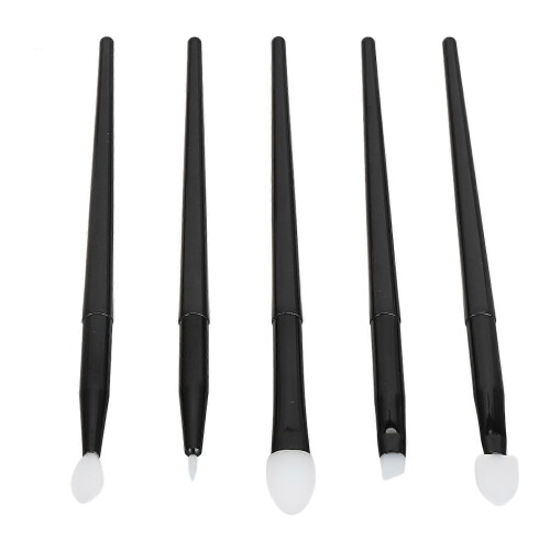 5-Piece Silicone Brush Set for Eyeshadow, Eyebrows, Lip & Eyeliner – Portable Reusable Makeup Applicator 2
