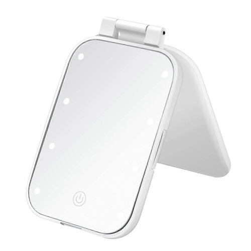 LED Compact Magnification Makeup Mirror, White 2