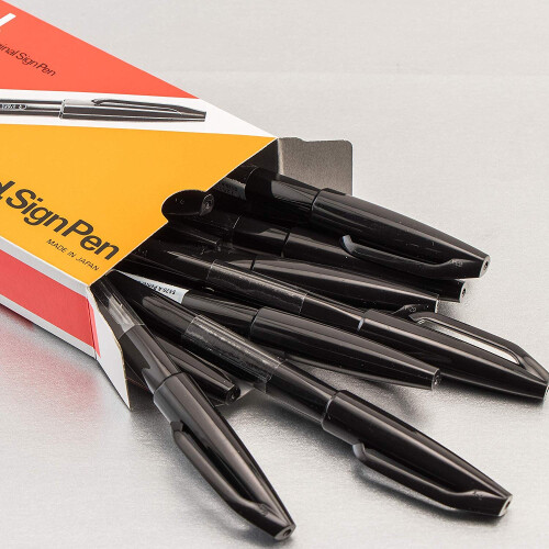 Pentel Pentel Sign Pen - Black, Pack of 12 1