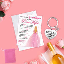 HOWAF Prom Gifts for Girls 2026 Gifts for Granddaughter, Prom 2026 Card Graduation Card Granddaughter School prom Night Greeting Card with Envelope K