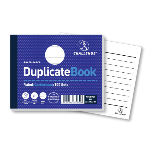 Challenge Challenge Duplicate Book, Carbonless, 100 Pages, 5 pack (105 x 130 mm) 1