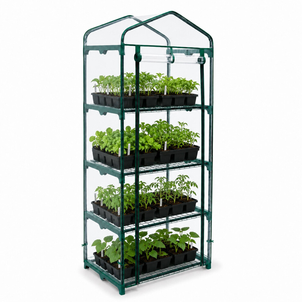 Oypla Growhouse 4-Tier Garden Greenhouse Ideal For Propagating Seeds And Bringing-On Plants - 130X50x45cm