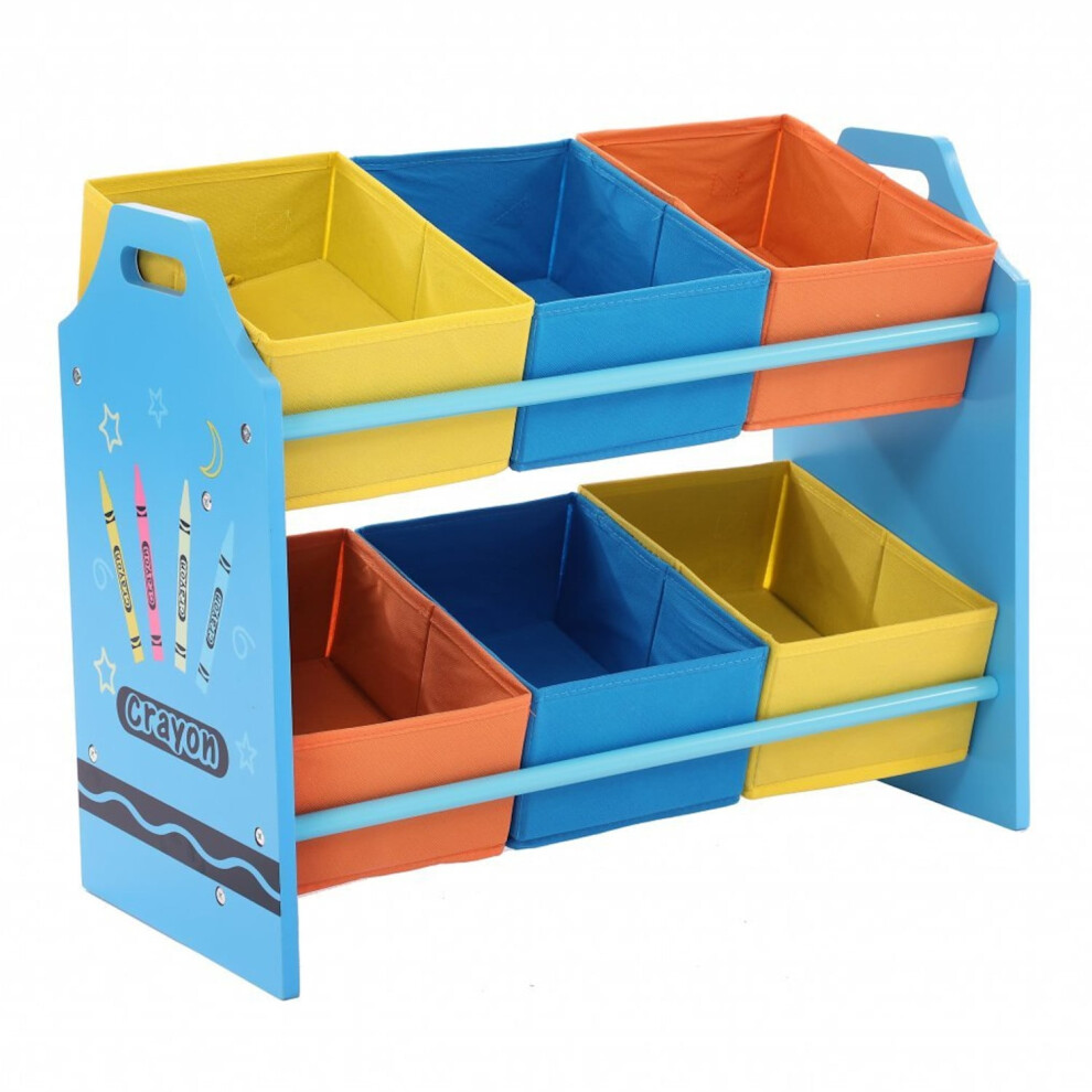Oypla Childrens Crayon Organisation Toy Games Storage Unit Basket Multicoloured