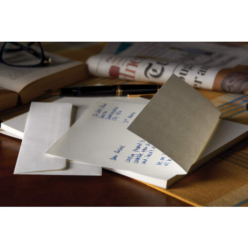 Three Candlesticks 20 Luxury Tissue-lined Envelopes for A5 Writing Pad, Size C6 - White