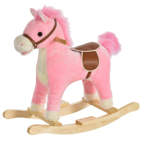 Brinquedo de pelúcia macio com música, sons de relincho e galope, boca e cauda articuladas. 1