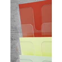 Durable FLEXIPLUS 6 A4 Portrait Leaflet Holder - Transparent - Easy To Install Wall Mounted Document Holder - Use as a Leaflet Stand, Menu Holder, et