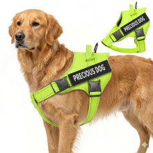 (Green, S) No Pull Dog Harness, Reflective Adjustable Pet Vest with Handle, Breathable Anti-Choke Harness for Medium Large Dogs,