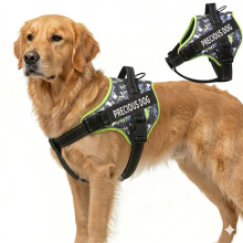 (New 99-camouflage, XXL) No Pull Dog Harness, Reflective Adjustable Pet Vest with Handle, Breathable Anti-Choke Harness for Medium Large Dogs,