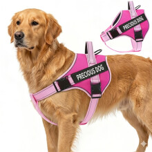 (New 99-Rose Red, L) No Pull Dog Harness, Reflective Adjustable Pet Vest with Handle, Breathable Anti-Choke Harness for Medium Large Dogs,