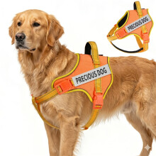 (New X9-Orange, XL) No Pull Dog Harness, Reflective Adjustable Pet Vest with Handle, Breathable Anti-Choke Harness for Medium Large Dogs,