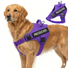 (Purple, S) No Pull Dog Harness, Reflective Adjustable Pet Vest with Handle, Breathable Anti-Choke Harness for Medium Large Dogs,