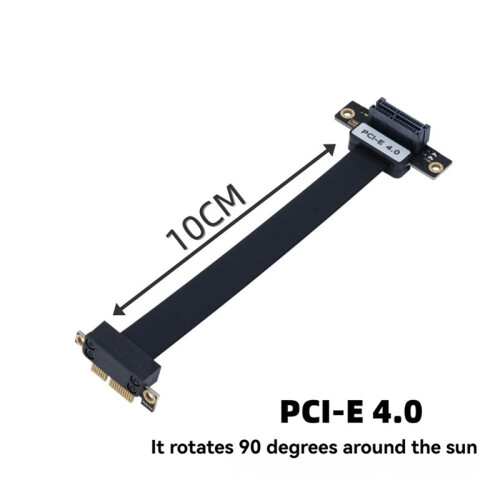 Câble Riser PCIe 4.0 X1 Coudé à 90 pour Montage Vertical de GPU, Carte  ITX USB PCIe 2