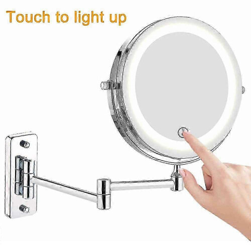Miroir de maquillage mural 2025, grossissement x10, éclairage LED double face 2