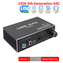 192KHz HiFi Audio-Decoder DAC Remote Control TV Optical Coaxial USB OTG Headphone Amplifier Digital to Analog Converter