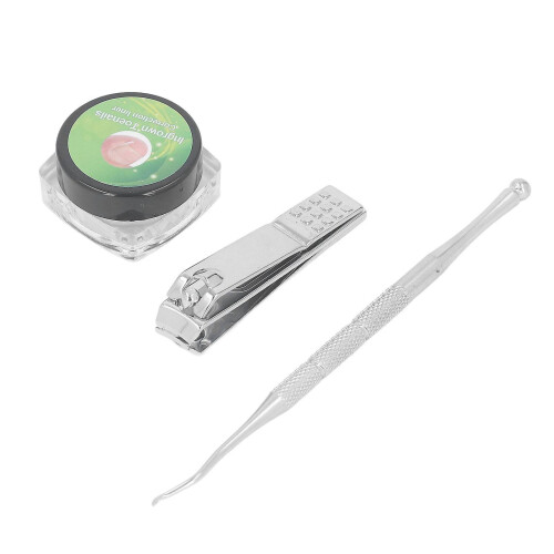 Ingrown Toenail Corrector Set 60pcs C-Type Strips, Curved Lifter & Nail Clipper 1