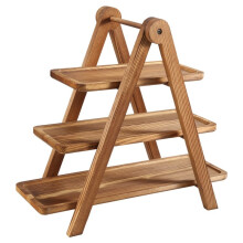 Vassoi da Portata A 3 Livelli In Legno, Torri per Cupcake per Espositore da Tavolo da Dessert, Supporto per Vassoio A Tre Livelli Staccabile In Legno