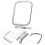 Double Sided Square Magnifying Makeup Mirror, Silver Tabletop Mirror 3