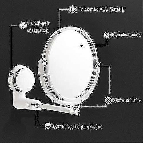 360 Adjustable Suction Cup Wall Mounted Bathroom Mirror, Double Sided Desktop Makeup Mirror 2