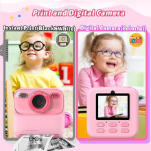 Kids Instant Camera 1080P HD Dual Lens Digital Camera Gifts with Print Paper Birthday