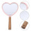 Hand Held Heart Shape Pink Glass Mirror 5