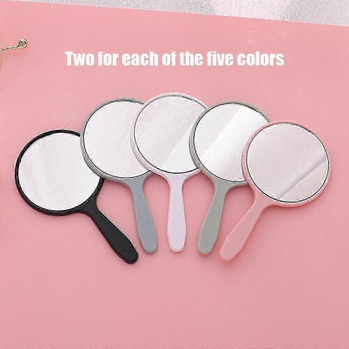10 Pcs Handheld Round Travel Makeup Mirrors, Portable Compact Set 1