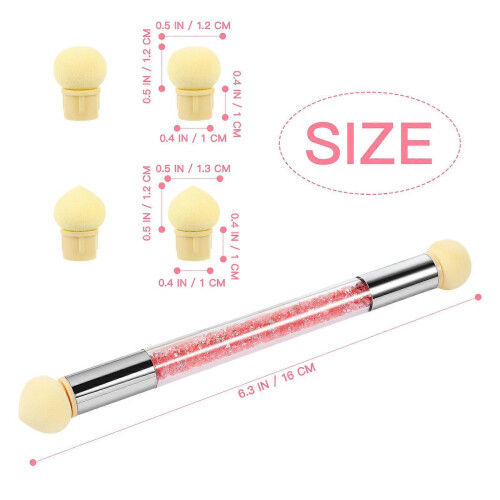 2Pcs Assorted Color Nail Art Sponge Brush Manicure Tool Set 1