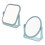 Blue 19x15cm Square Double-Sided Rotatable Portable Desktop Makeup Mirrors, 2Pcs 5
