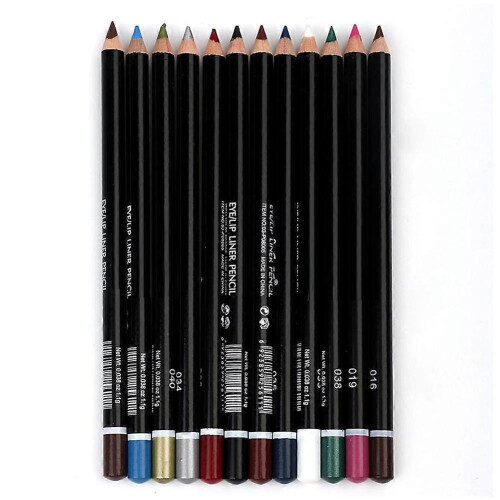 Ensemble de 12 crayons eyeliner waterproof - Kit de maquillage eyeliner multicolore 1