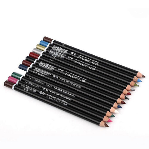Ensemble de 12 crayons eyeliner waterproof - Kit de maquillage eyeliner multicolore 2