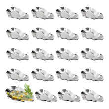 Stainless Steel Grillable Oyster Shells Reusable for Baked Grilled Shells Metal Oyster Dish for Seafood Cooking 24pcs