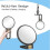 White 30x Magnifying Travel Hand Mirror with Handle - Double Sided 1x/30x 4