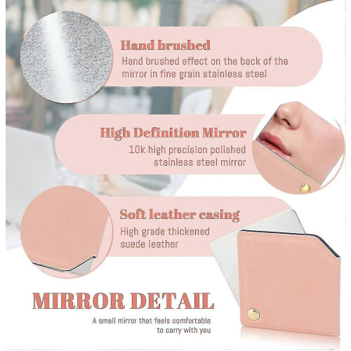Miroir compact en cuir PU avec étui 2