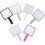 Assorted Color 16x9cm Handheld Makeup Mirror Set with Handle, 6Pcs 3