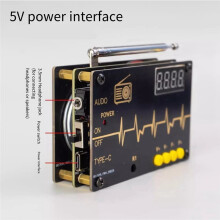 RDA5807M FM Tunable Radio 87-108MHz DC5V DIY Electronic Radio Kit Type-C Interface Electronic Soldering Project