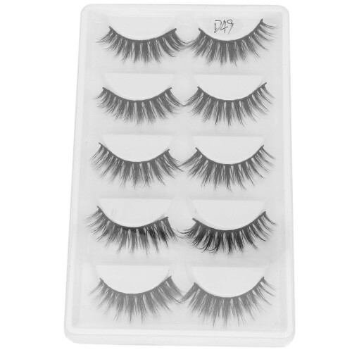 5 Pairs Thick Dense 3D Long Curly False Eyelashes (D49) 1