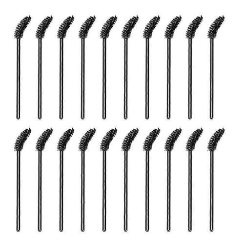Black Disposable Eyebrow Brush 9.7x0.6cm, 50Pcs Bulk Professional Makeup Eyelash & Gloss Applicator 1