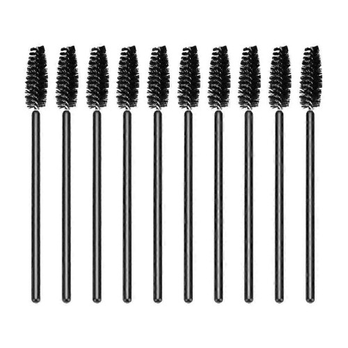 Black Disposable Eyebrow Brush 9.7x0.6cm, 50Pcs Bulk Professional Makeup Eyelash & Gloss Applicator 2