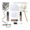 Mini miroir de voyage double face grossissant x5 avec éclairage LED, épingle 4