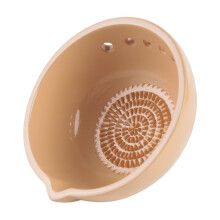 Garlic Grater Plate - Handmade Ceramic Grinding Dish, Serviceable Multifunctional Bowl for Sauces & Dressings