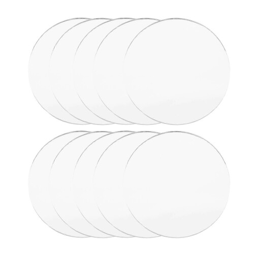 White 5x5x0.1cm 10pcs Small Mirror Sheets for Makeup, Crafts & DIY 1