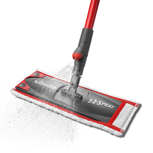 Vileda Vileda 12 Spray Mop Microfibre Flat Floor Spray Mop with Extra Head Re 1