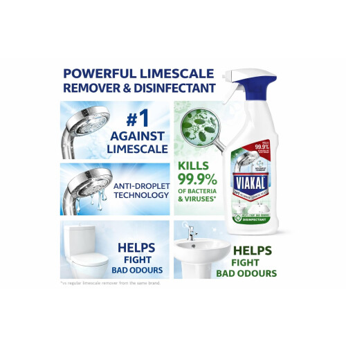 Viakal Viakal Limescale Remover Spray Bundle 2 Pack – CLASSSIC  DISINFECTANT 2