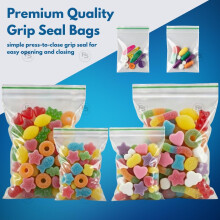100 Grip Seal Bags 40 x 40mm | Reusable Zip Lock | Clear Resealable